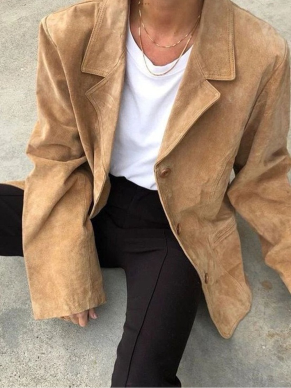 Vintage Brandon Thomas Suede Jacket Button Up Tan Lightweight Lined Retro